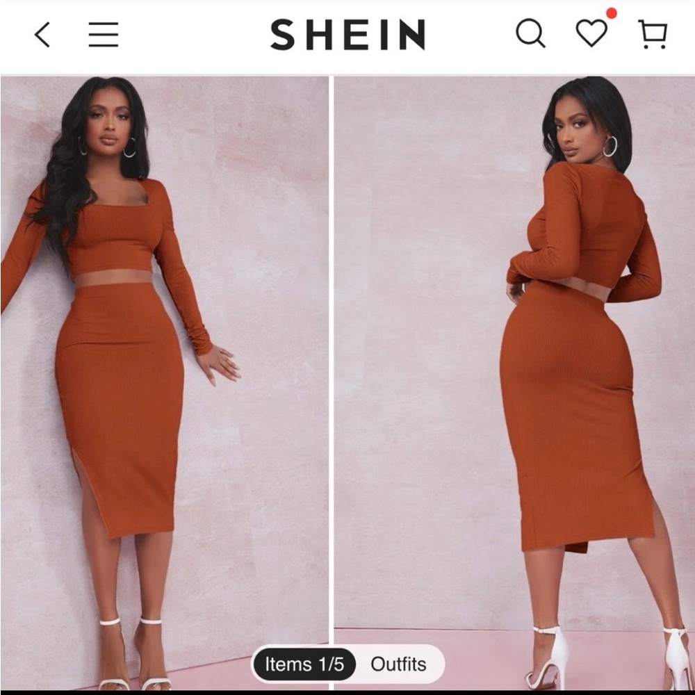 SHEIN Terracotta Skirt Set